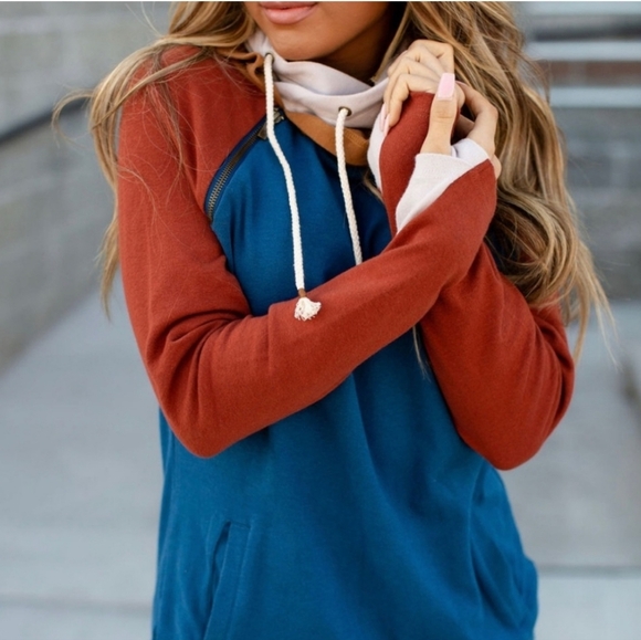 AMPERSAND AVE Falling Leaves Double Hoodie Size Large - Picture 1 of 14